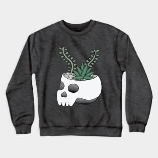 Succulent Skull Planter, folk punk, dark art Crewneck Sweatshirt